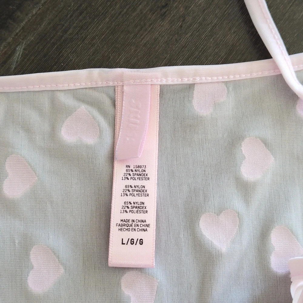 Pink Heart Patterned Sheer Slip Dress - Picture 3 of 3